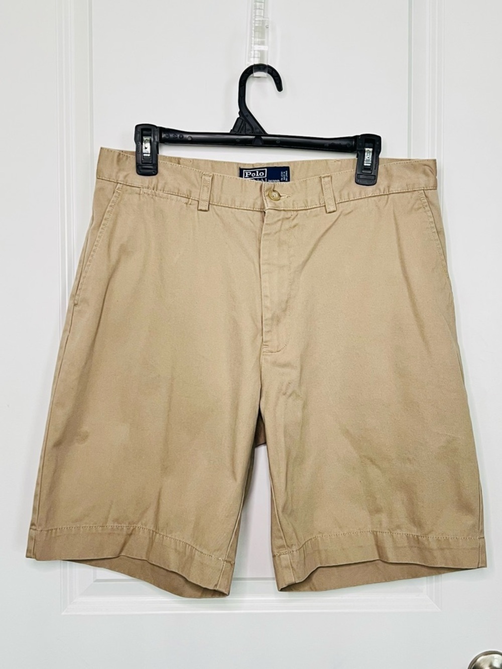 Polo Ralph Lauren Short Mens 34 Beige Prospect Chino Flat Front Summer Pants